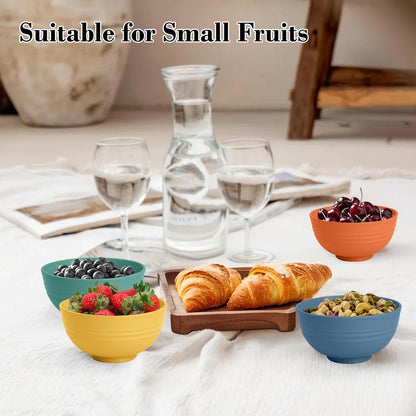Wheat Straw Bowl Sets,8 PCS Unbreakable Cereal Bowl 26 OZ,Microwave and Dishwasher Safe Bowls,Bowl Sets for Camping and Picnic BPA Free Colorful Salad Bowls for Serving Soup,Oatmeal and Fruit Etc…