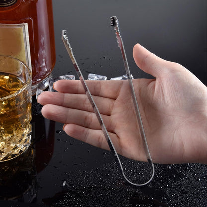 Ice Tongs Stainless Steel Small Tongs with Sharp Teeth for Ice Bucket Sugar Cubes Coffee Bar Food Serving Kitchen Tool