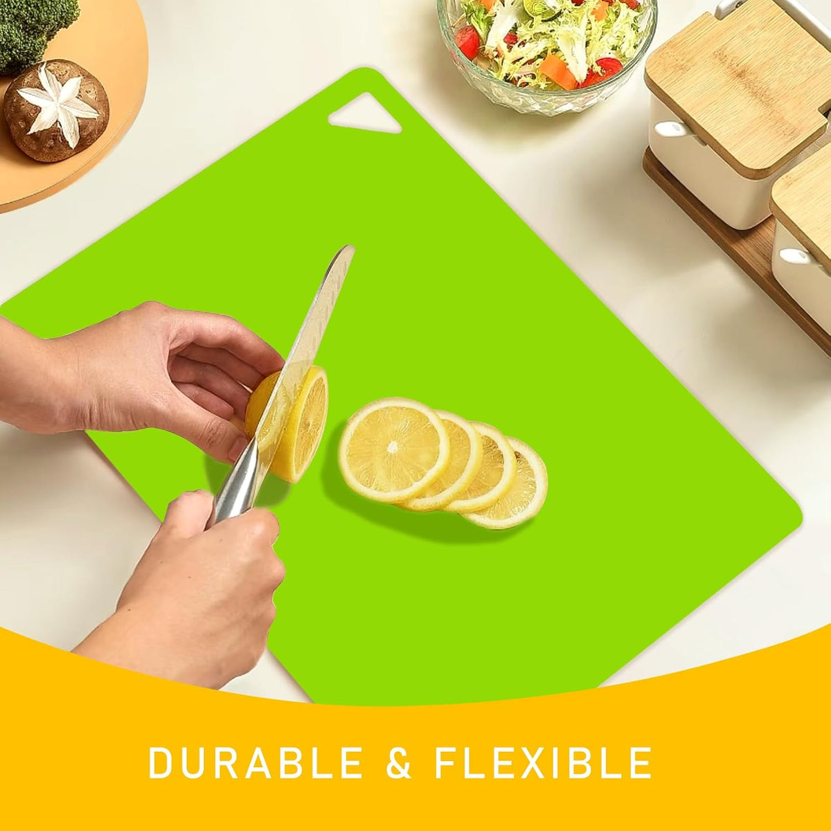 7 Pieces Plastic Flexible Cutting Boards for Kitchen, BPA- Free,15"x12"
