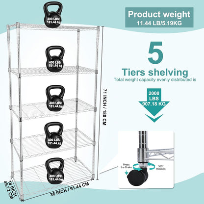 Whitmor 2-Wire Shelving Unit, Metal Storage Shelves, Stacking Shelf with Basket, Easy Assembly Home Organizer for Pantry, Kitchen, Garage, Plant