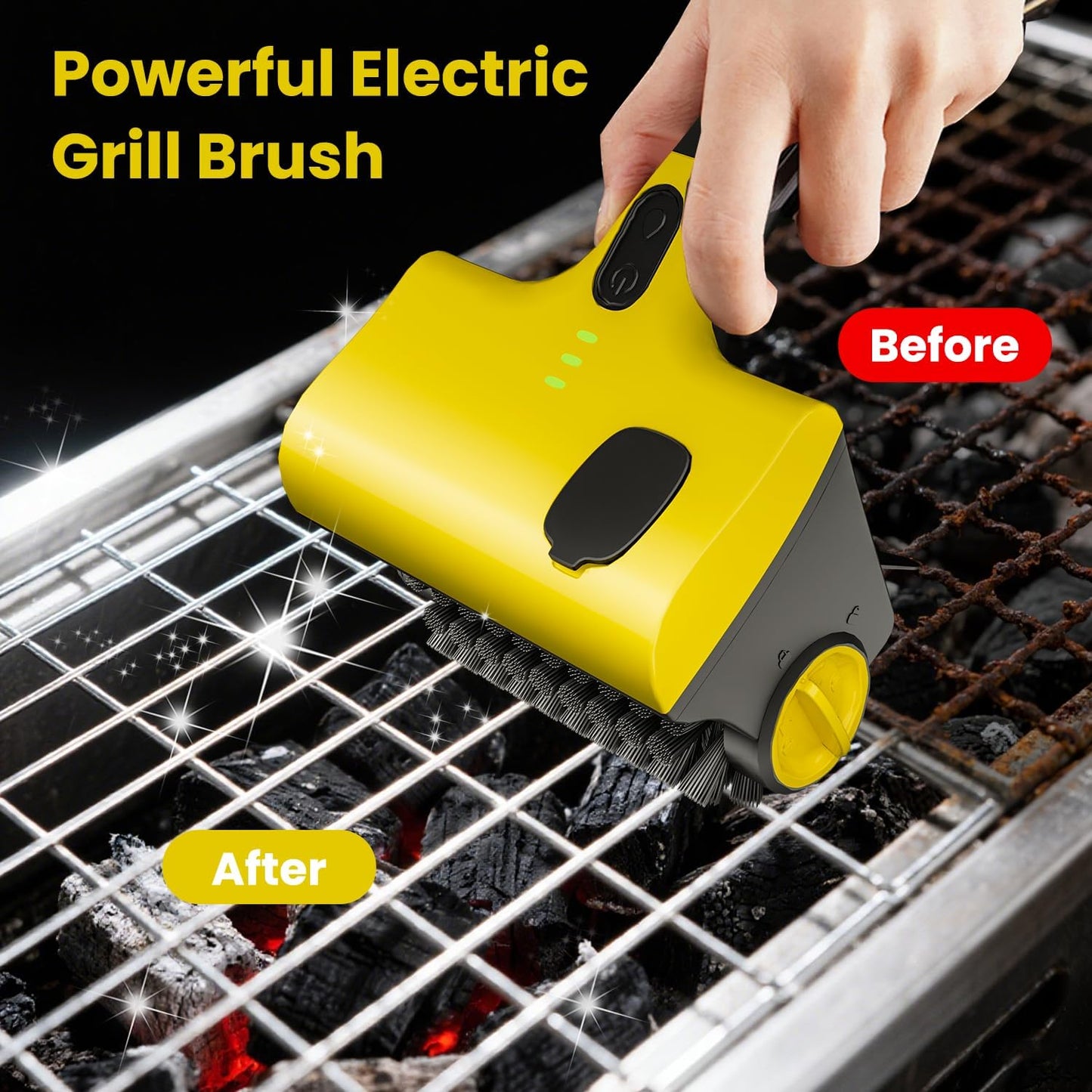 Grill Brush for Outdoor Grill,Grill Brush Bristle Free BBQ Grill Brush with Durable Scraper for Cast Iron/Stainless-Steel Grates, 2 BBQ Replaceable Grill Cleaner Brush, Gifts for Men/Dad