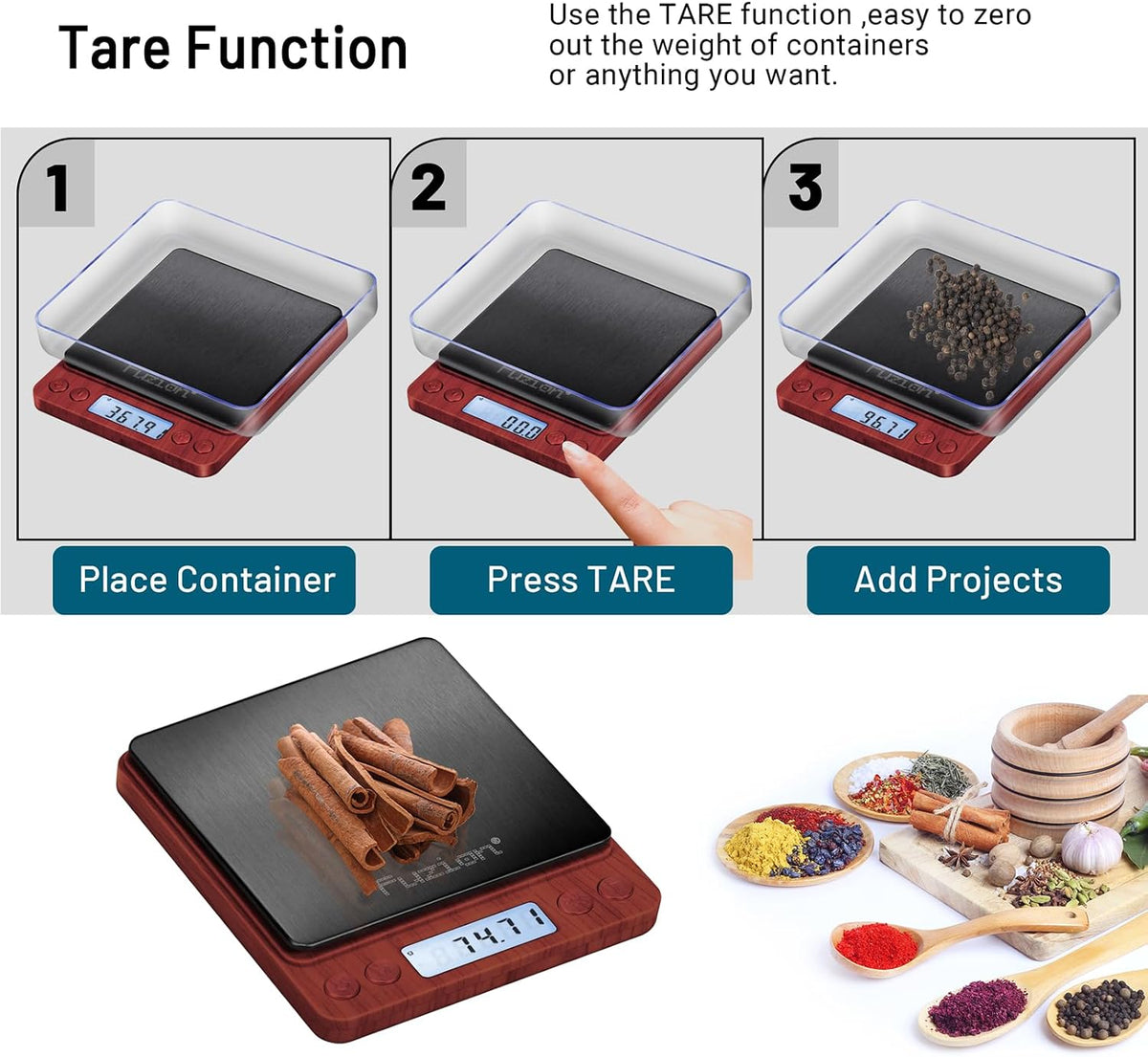 Fuzion Digital Gram Scale .01 Gram Accuracy, 500g Small Jewelry Scale