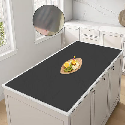 78.7"x23.6" Large Silicone Mat for Kitchen Counter, Heat Resistant Non-Slip Countertop Protector, Waterproof Silicone Craft Mat for Kitchen Island, Semitransparent