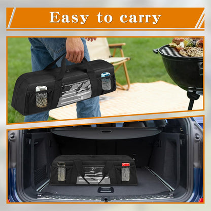 Boczif Grill Utensil Storage Bag, BBQ Tool Organized Bags, Barbecue Hardware Grill Accessories Carry Bag, Picnic Cooking Tools Holder Pouch for Camping, Outdoor BBQ