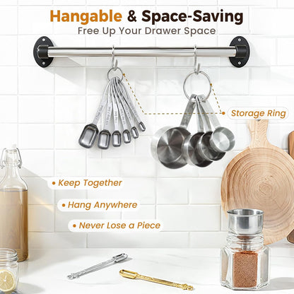 Narrow Measuring Spoons Set, Stainless Steel Spoons for Spice Jars