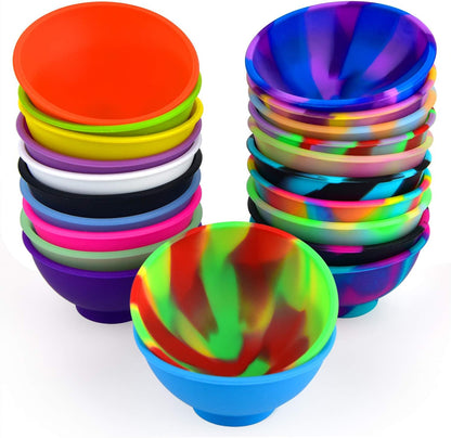 Coopay 22 Pieces Mini Silicone Pinch Bowls Colorful Heat Resistant Snack Prep and Serve Bowls, Unbreakable, Flexible, 1.75 Oz