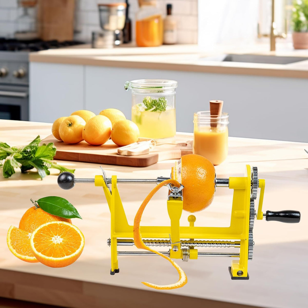 Orange Peeler Hand-cranked Apple peeler with powerful clamp base green