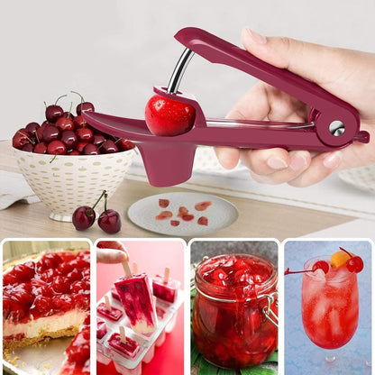 Cherry Pitter Tool,Cherry Pitter Cherry Stone Remover Tool for Making Cherry Jam Cherries Corer Pitter Tool，Cherry Pitter Olive Pitter with Space-Saving Lock Design, Black