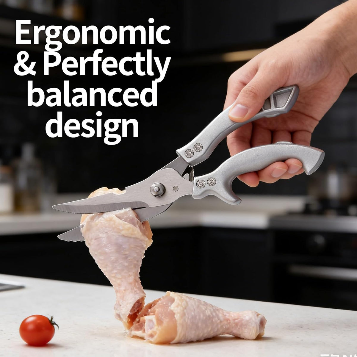 Kitchen Scissors Poultry Shears Heavy Duty Black, Dishwasher Safe Japan Kitchen Shear for Food Chicken Scissor, Fish, Meat Cutting Scissors Cooking Shears Gifts for Men Women
