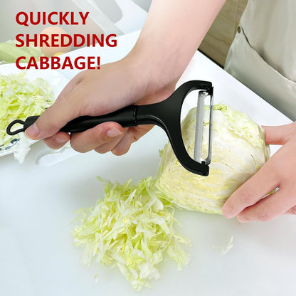 LHS Cabbage Peeler for Kitchen, Wide Mouth Vegetable Peeler, Stainless Steel Fruit Shredder Slicer with Non-Slip Handle and Sharp Blade