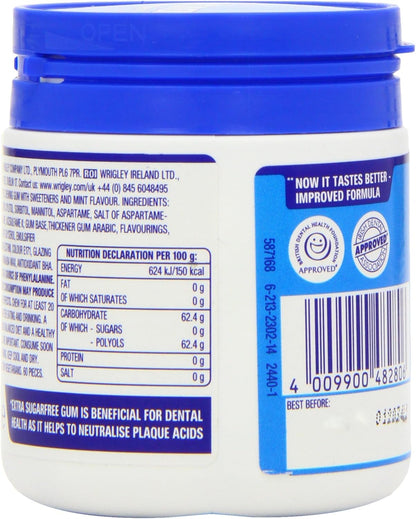 Extra White Chewing Gum Bottle, Sugar Free, Peppermint Flavour, 1 Bottle of 60 Pieces (Pack of 3)