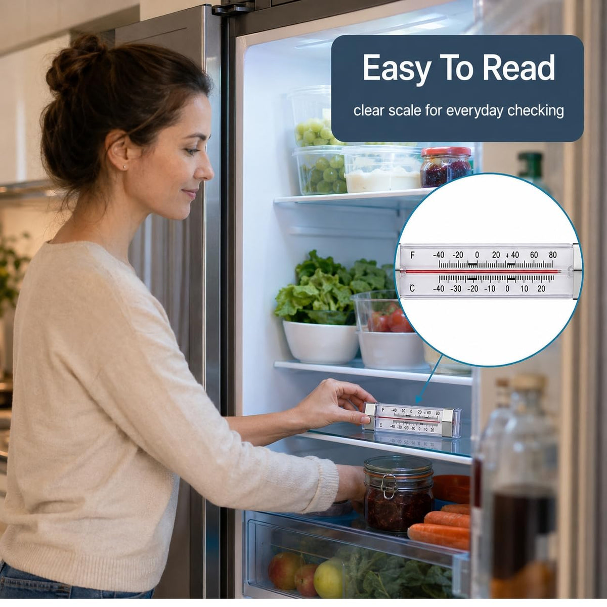 2 Pack Fridge Refrigerator Freezer Thermometer for Kitchen,Restaurant