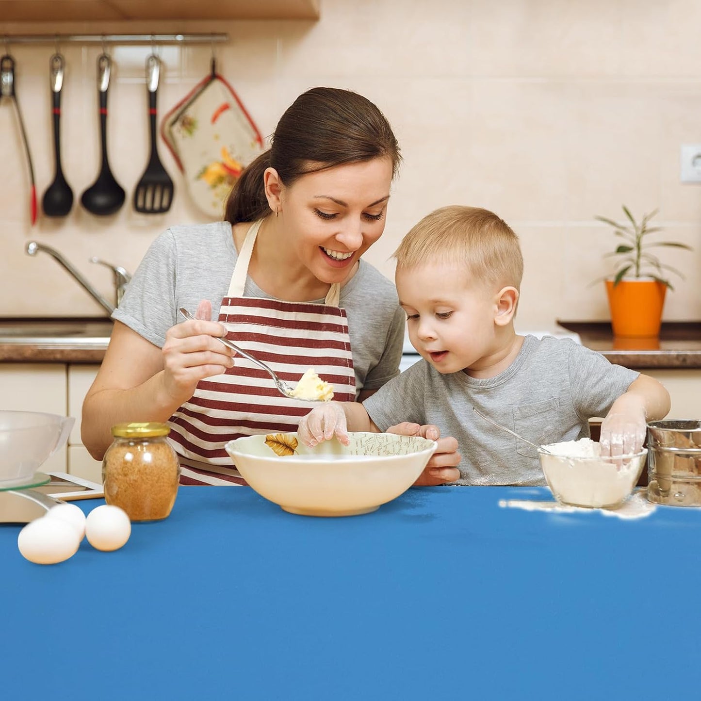 Extra Large Silicone Mat, 84”x24” Heat Resistant Mats for Countertop, Cuttable Waterproof Kitchen Counter Mat, Multipurpose Countertop Protector Mat, Silicone Mats for Kitchen Counter (Translucent)