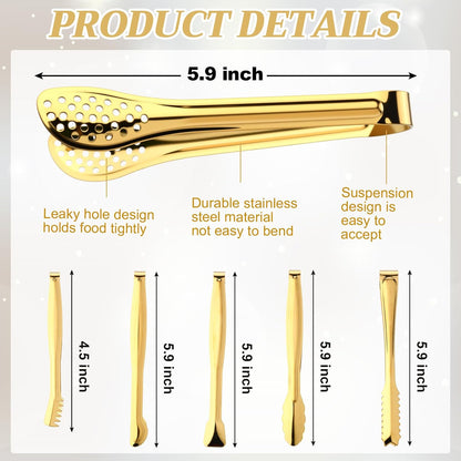 Chengu 12 Pack Stainless Steel Kitchen Tongs 7/9/12 Inches Food Serving Tongs Non Stick Cooking Clips for Kitchen Cooking Barbecue Buffet Wedding Family Gathering Grill Salad