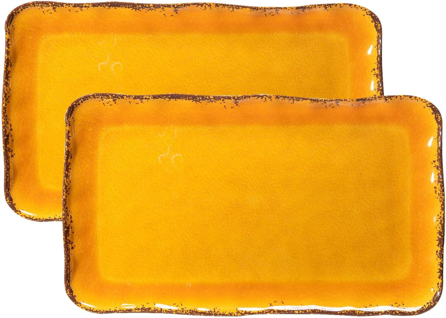 LEHAHA Grilling Prep and Serve Trays, BBQ Serving Platter, Melamine Serving Trays for Food, Set of 2, Great Gift for Father's Day, BBQ Lovers, Prefect for Chrismas Festival and Everyday use.