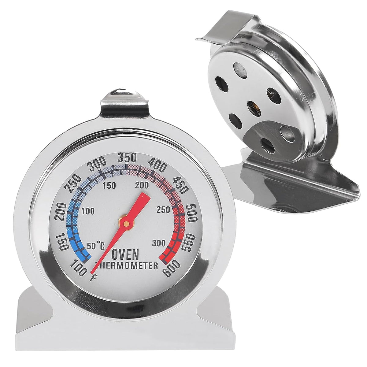 Oven Thermometer 100-600°F/50-300°C Stainless Steel Kitchen Cooking Thermomete OvenTemperature Gauge Grill Fry Chef Thermometer Oven Baking Chef Thermometer for Kitchen Cooking Baking