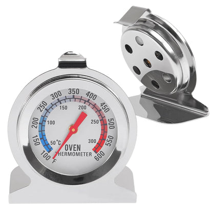 Oven Thermometer 100-600°F/50-300°C Stainless Steel Kitchen Cooking Thermomete OvenTemperature Gauge Grill Fry Chef Thermometer Oven Baking Chef Thermometer for Kitchen Cooking Baking