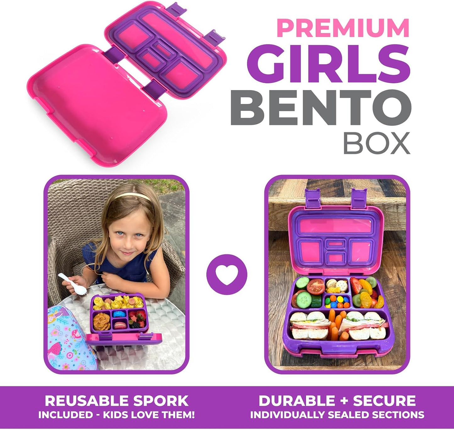Kinsho Bento Lunch Box for Kids Toddlers, 5 Portion Control Sections, BPA Free Removable Plastic Tray, Pre-School Kid Toddler Daycare Lunches, Snack Container Ages 3 to 7 (Blue Space Rockets)