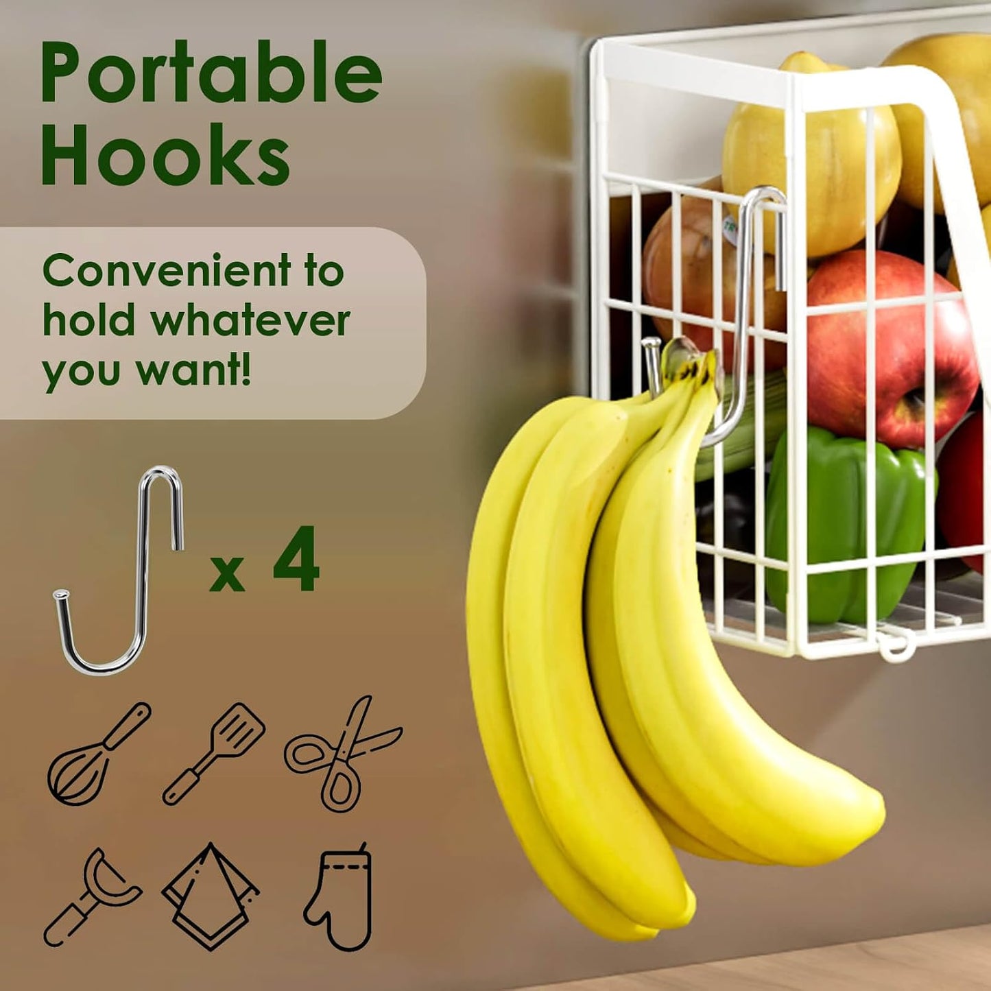 2 Set Magnetic Shelf for Fridge, Potato & Onion Storage Bins, Magnetic Fruit Basket for Refrigerator Pantry Kitchen Counter Laundry Organizer, Fridge Magnetic Spice Rack Magnet Fridge Storage