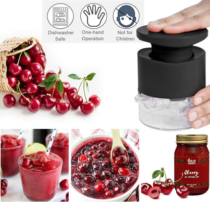 Cherry Pitter Tool,Cherry Pitter Cherry Stone Remover Tool for Making Cherry Jam Cherries Corer Pitter Tool，Cherry Pitter Olive Pitter with Space-Saving Lock Design, Black