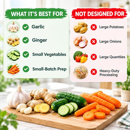 Badelite Mini Garlic Slicer Multi-Functional Mandoline Slicer Veggie Shredder Garlic Ginger Grinder Vegetable Mandoline Cutter with Container