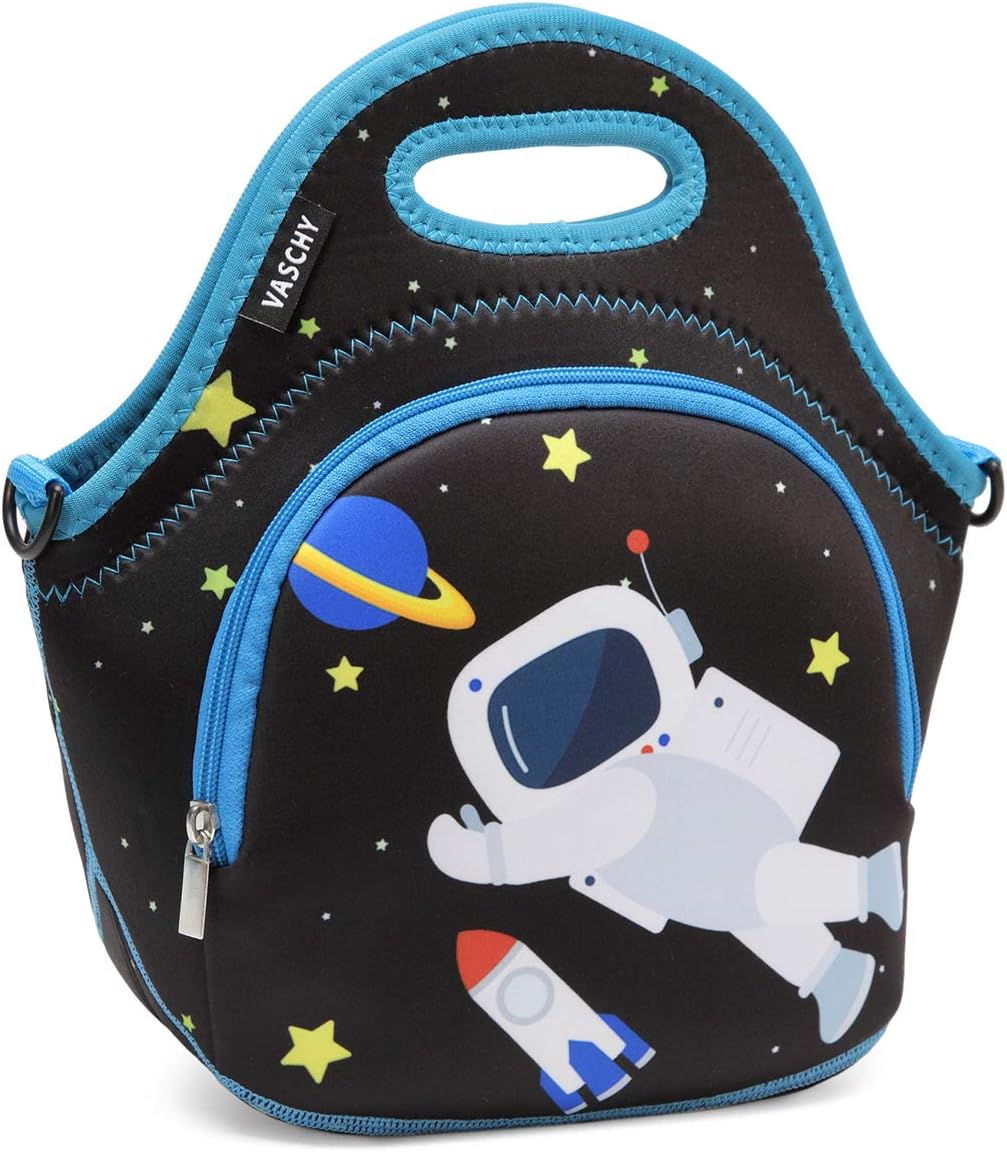 VASCHY Lunch Bag for Kids, Insulated Neoprene Lightweight Lunch Box Bag for Children Boys and Girls School Daycare Kindergarten Dinosaur