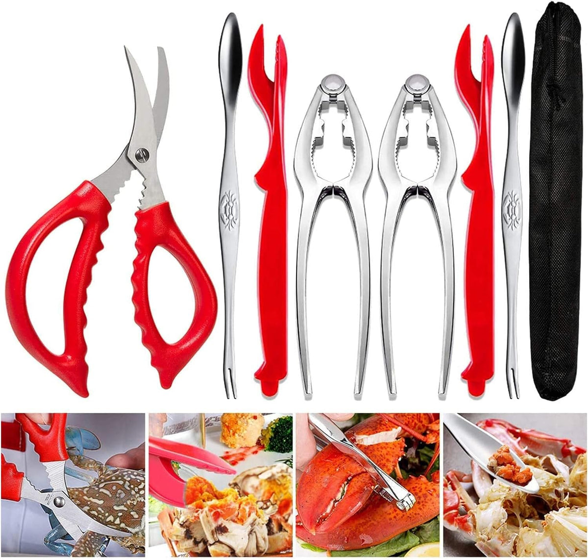 Crab Leg Crackers and Tools - Lobster Crackers and Picks Set
