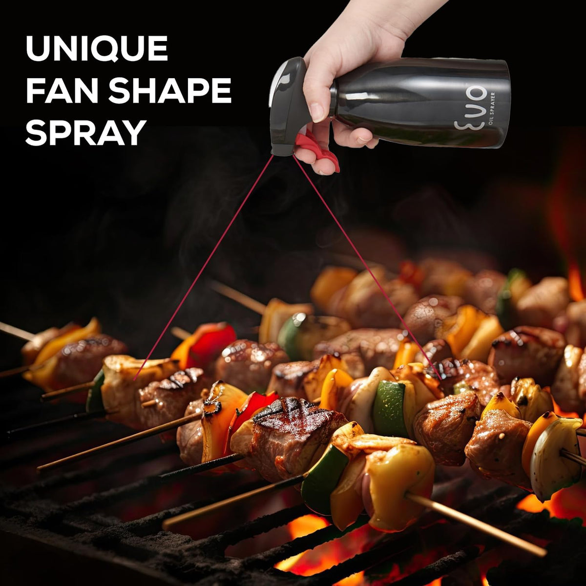 Evo Oil Sprayer 18/8 Stainless Steel, Non-Aerosol for Olive, Cooking Oils, and Vinegars, Silver, 16-Ounce Capacity
