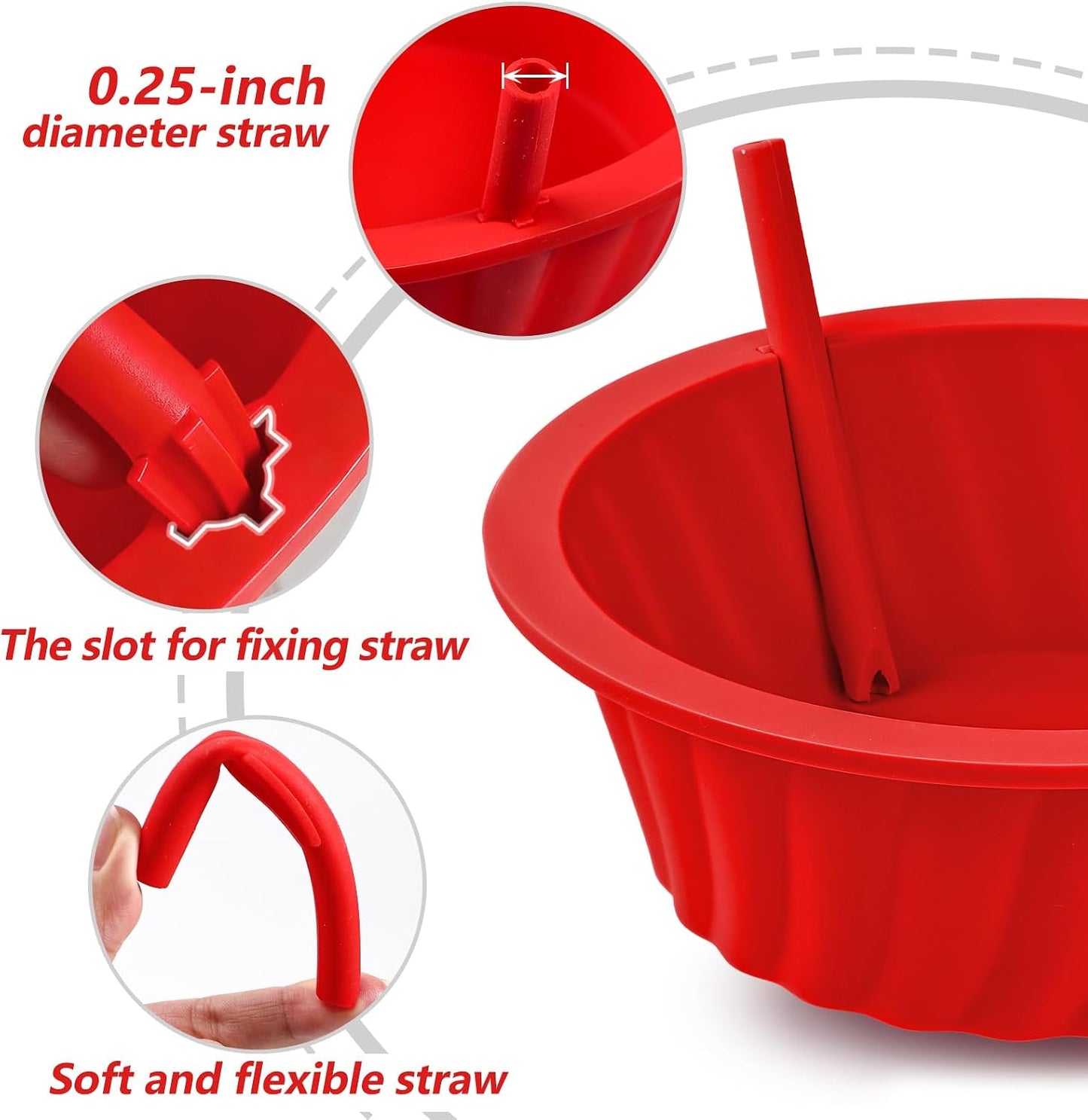 KOLUTI 6 Pack Silicone Bouillon Cups, 8oz Dessert Sauce Dipping Soup Prep Bowl, Small Ice Cream Creme Brulee Pudding Container, BPA Free, Oven, Microwave, Freezer and Dishwasher Safe