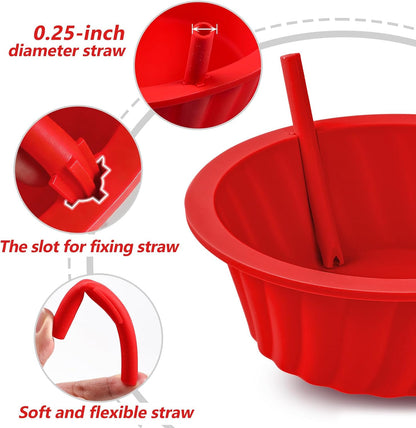 KOLUTI 6 Pack Silicone Bouillon Cups, 8oz Dessert Sauce Dipping Soup Prep Bowl, Small Ice Cream Creme Brulee Pudding Container, BPA Free, Oven, Microwave, Freezer and Dishwasher Safe