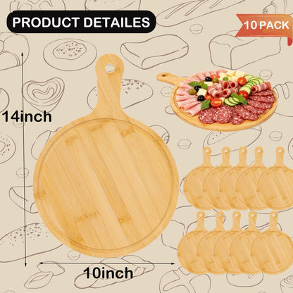 12 Pcs Bamboo Cutting Board Bulk 11x5 Inch Charcuterie Boards with Handle Wood Engraving Serving Board Kitchen Chopping Boards Crafts for Pizza, Bread, Cheese, Charcuterie, Fruit, Vegetables