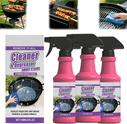 Fast-Acting Heavy-Duty Grill Degreaser Spray, 120 ML BBQ Grill Cleaning Spray Degreaser Cleaner Heavy Duty for Outdoor Grills Ovens & Grates (2pcs)
