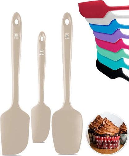 DI ORO Silicone Spatula Set - Rubber Kitchen Spatulas for Baking, Cooking, & Mixing - 600°F Heat-Resistant & BPA Free Silicone Scraper Spatulas for Nonstick Cookware - Dishwasher Safe (3pc, Black)