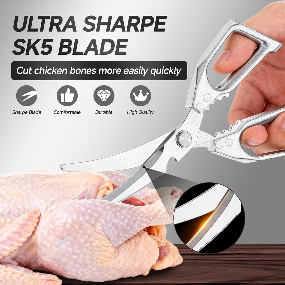2-Pack Heavy Duty Stainless Steel Kitchen Scissors