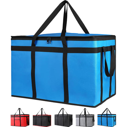Bodaon Insulated Food Delivery Bag, XXXL Pizza Delivery Bags for Hot and Cold Food, Commercial, Large Capacity Reusable Warming Bag, Catering Cooler Bag for Rideshare, Warmers for Parties (Black, 1Pk)