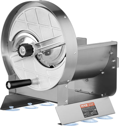 VEVOR Manual Vegetable Fruit Slicer, 0-0.5"/0-12mm Thickness Adjustable Commercial Slicer Machine, Stainless Steel Food Cutter Slicing Machine with 2 Spare Blades, for Potato, Cucumber, Lemon, Tomato