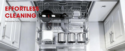 Rotary Cheese Grater Hand Crank with Foldable Handle, Three Blades