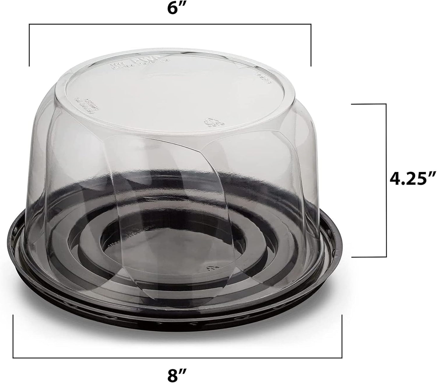 MT Products Round PET Plastic Cake Container 8" - Plastic Bakery Boxes (Pack of 5) - Made in the USA