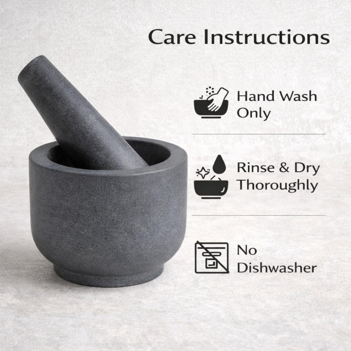 Mortar and Pestle Set, Black