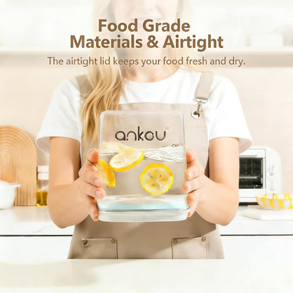Ankou Dog Food Storage Container with 130ml Scoop – 4L/4.2qt Airtight Dog Food Container for Kibble & Treats, BPA-Free Cat Food Storage Container, Stackable Pop Lid Plastic Container with Lid
