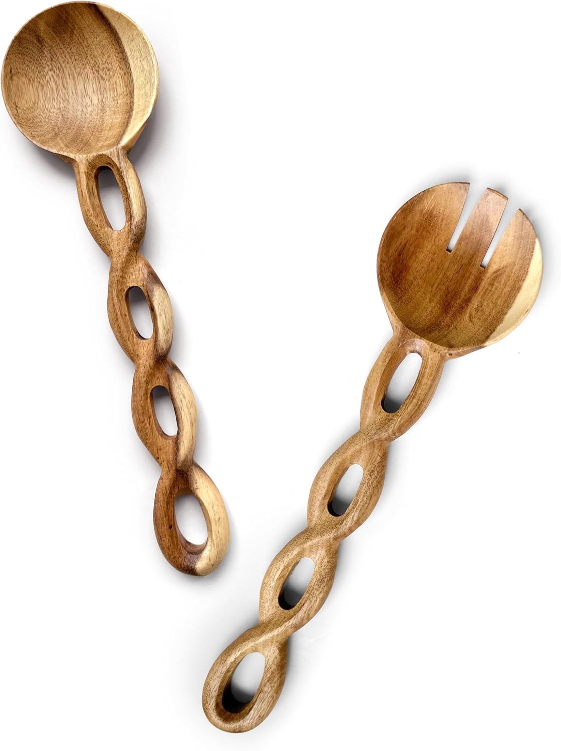 Salt & York 13-Inch Walnut Wood Salad Tongs, Handcrafted Wooden Serving Utensils for Tossing Salad, Pasta, Side Dishes & Entertaining, Farmhouse Kitchen & Cookware, Ideal Wedding and Housewarming Gift