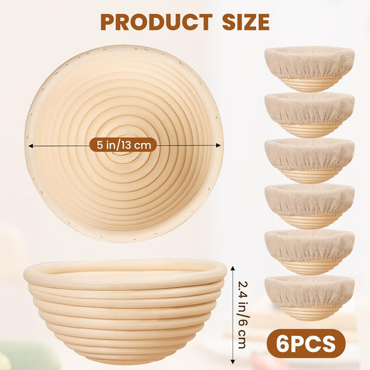 Kikcoin Banneton Bread Proofing Basket, 5 Inch Mini Banneton Basket