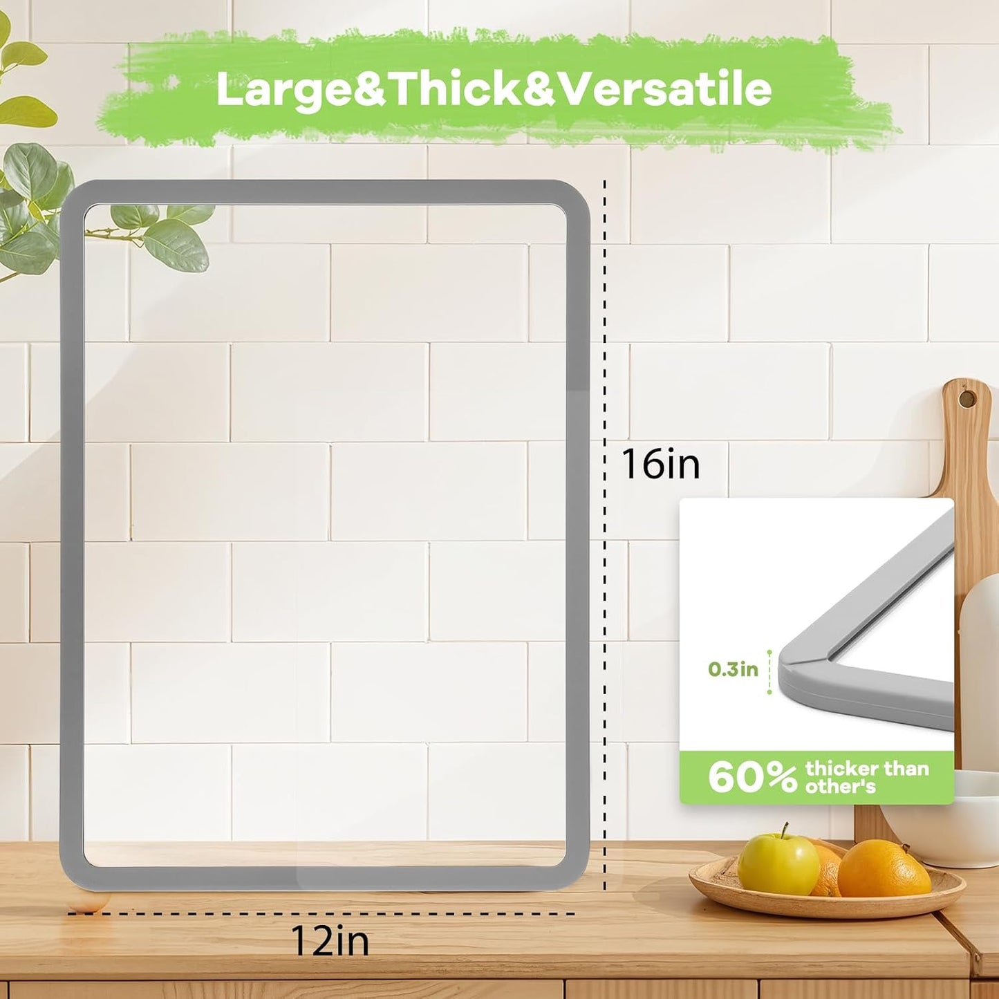 Cutting Board, Tempered Glass Cutting Board for Kitchen Counter, 2Pcs Chopping Board Set with Non-Slip Silicone Edges, Heat Resistant, Dishwasher Safe, Kitchen Decoration