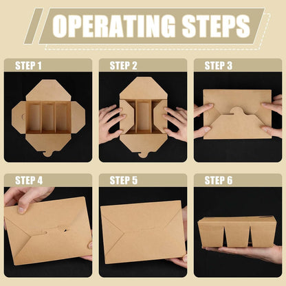 30 Pack 3 Compartment Take Out Food Containers, 7.5x5.4x2.6" Bamboo Pulp Paper Take Out Boxes, Disposable To Go Container Take Out Containers, Greaseproof Paper Bento Box Takeout Lunch Boxes with Lid