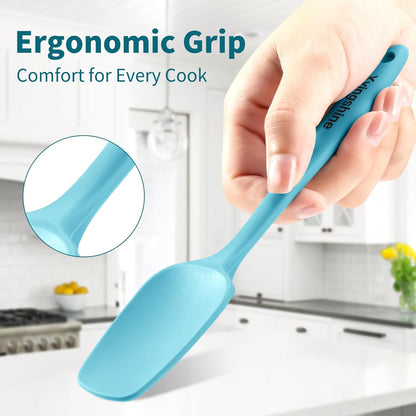 5-Piece Silicone Spatula Set–Food Grade Material, Withstands Extreme Heat Up to 600°F, Comfortable Ergonomic Grip for Safe and Easy Baking, Cooking, and Nonstick Pan Use, Dishwasher Safe
