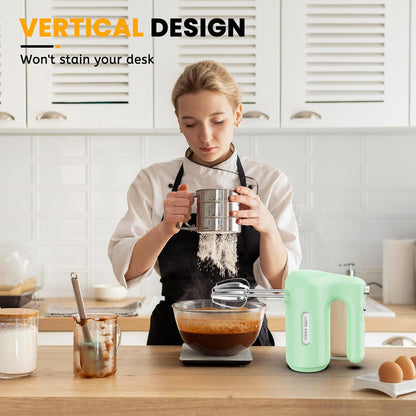 5-Speed Small Hand Mixer Electric, 300W Compact Portable, Black