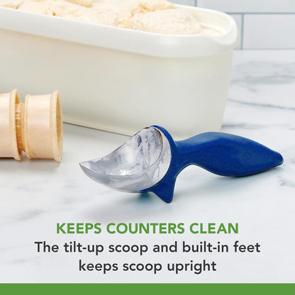 Tovolo Ice Cream Scoop Stratus Blue Dishwasher Safe Heavy Duty Ice Cream Scooper with Elevated Tilt Up Design, Heat Retaining Ice Cream Scoops with Non Slip Handle for Cookie Dough, Gelato, Sorbet