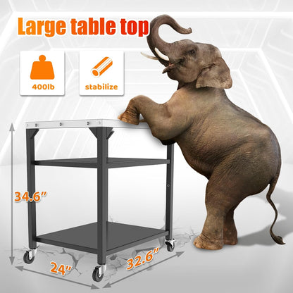 Upgraded Pizza Oven Cart Table for Ooni Koda/Karu/Fyra 16 & 12, Movable Thicken & Widen Rolling Kitchen Cart, Outdoor Grill Stand for Ninja Woodfire,Blackstone Griddle,Barbecue Tool Set