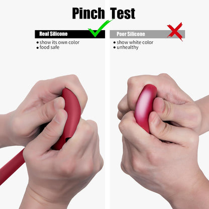 Heat Resistant Silicone Spoon Spatulas, Doosu 600°F High Temp Flexible Cooking Spoons Kitchen Spoonula Scratch-Proof for Mixing Stirring Scraping Serving Non-Stick Cookware (Set of 3, Multi-4)
