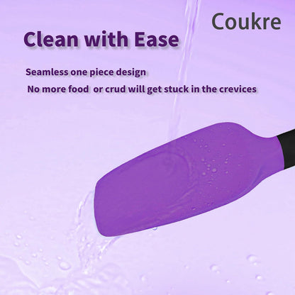 Coukre Silicone Spatula Set of 5,High Temperature Resistant, Food Grade Silicone, Dishwasher Safe, for Baking, Cooking (Aqua Green)